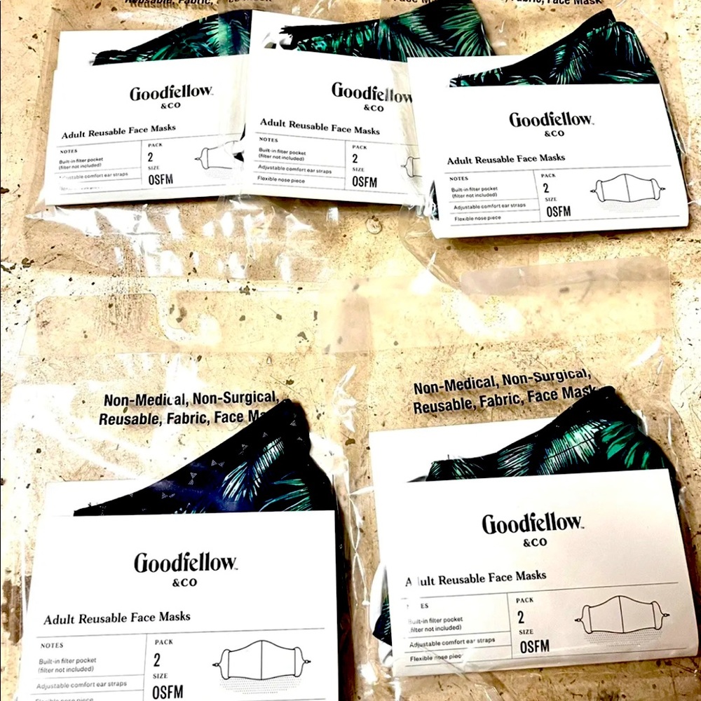 50-Goodfellow & co Adult Reusable Fabric Face Masks Black Gray